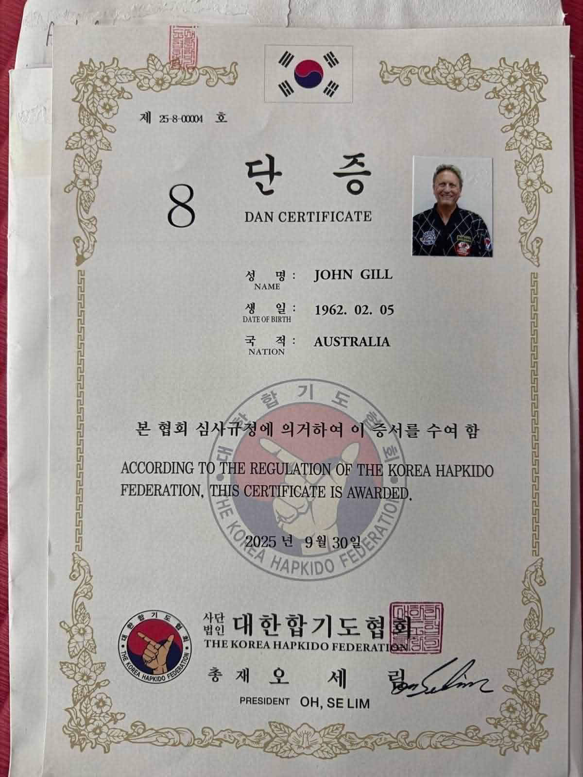 8TH DAN HAPKIDO — KOREA HAPKIDO FEDERATION